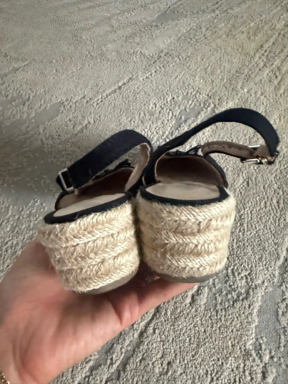 Life Stride Black Slingback Espadrille Wedges closed toe Keepsake comfort 9.5 W